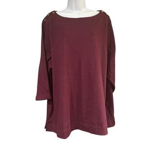 NWT Croft & Barrow Classic Burgundy Top – Size 2X (Women’s Plus)
